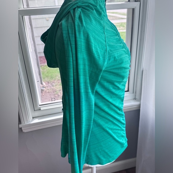 ATHLETA Teal Long Sleeve Athletic Top Full Zip Up - Picture 3 of 10